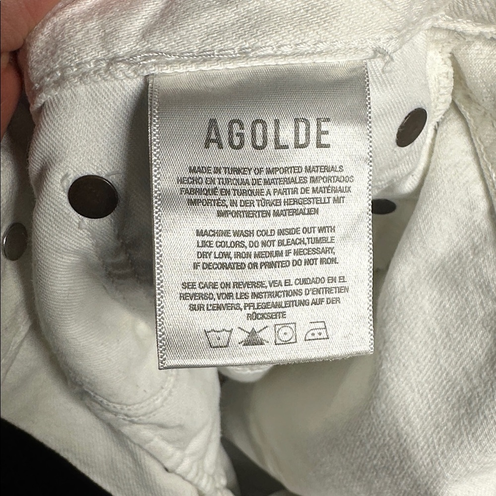 Agolde 90's Crop Mid Rise Loose Straight White - Size 25 - Picture 6 of 9